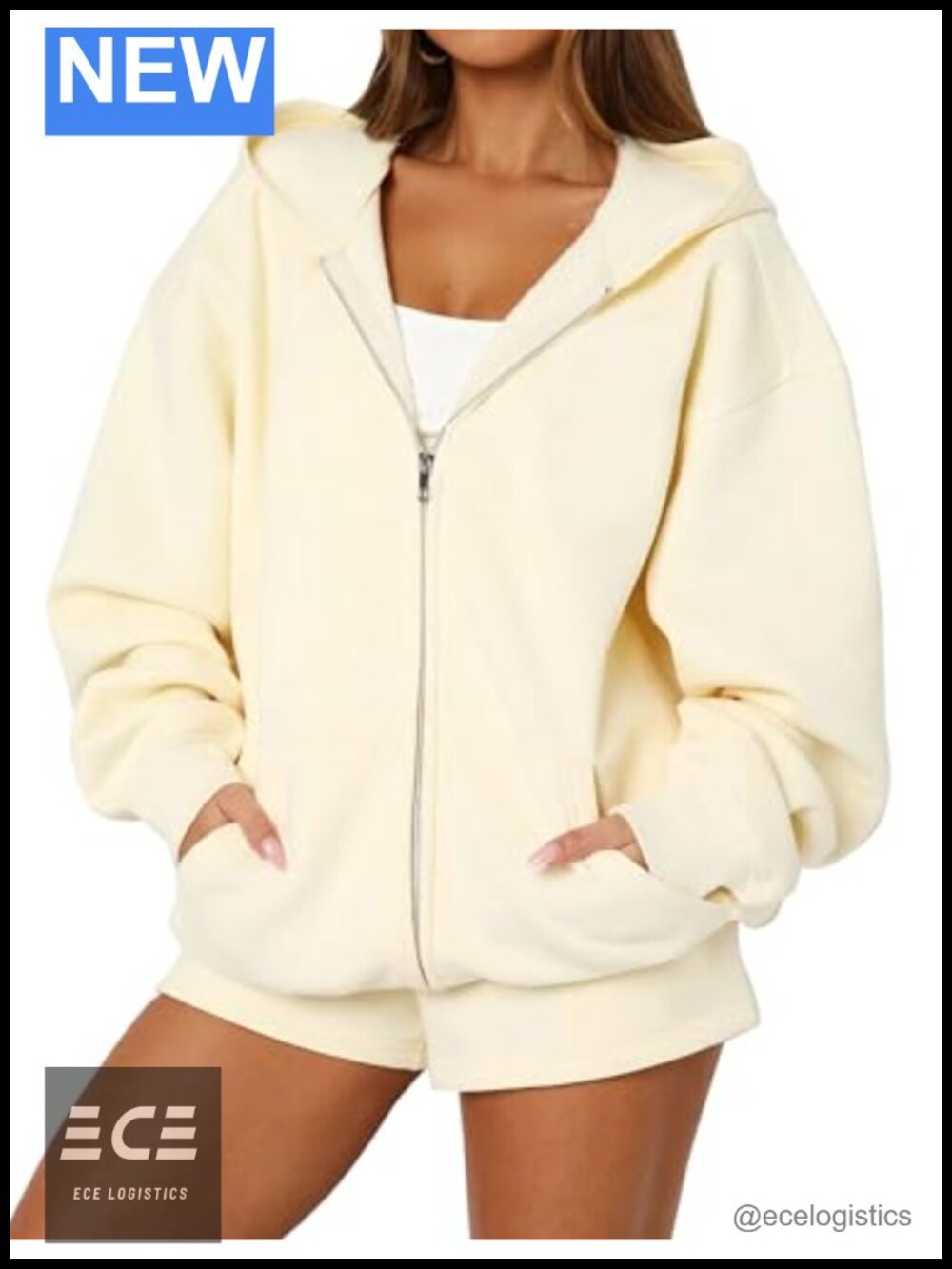 Oversized Zip Up Hoodie Women Fleece Long Sleeve Hooded Sweatshirt Y2K